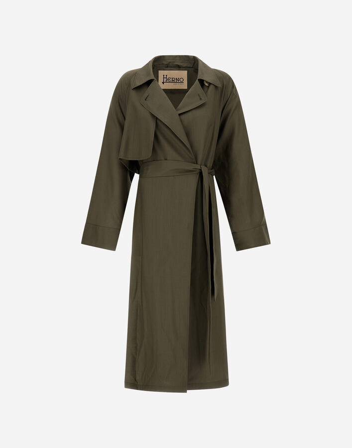 Herno TRENCH COAT IN TROPICAL WOOL Light Military IM000206D334877730