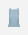 Herno TANK TOP IN SHINY VISCOSE RIB Light Blue MG000168D760589024