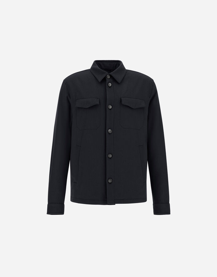 Herno SILK AND CASHMERE SHACKET Navy Blue GI0004UNW380879200