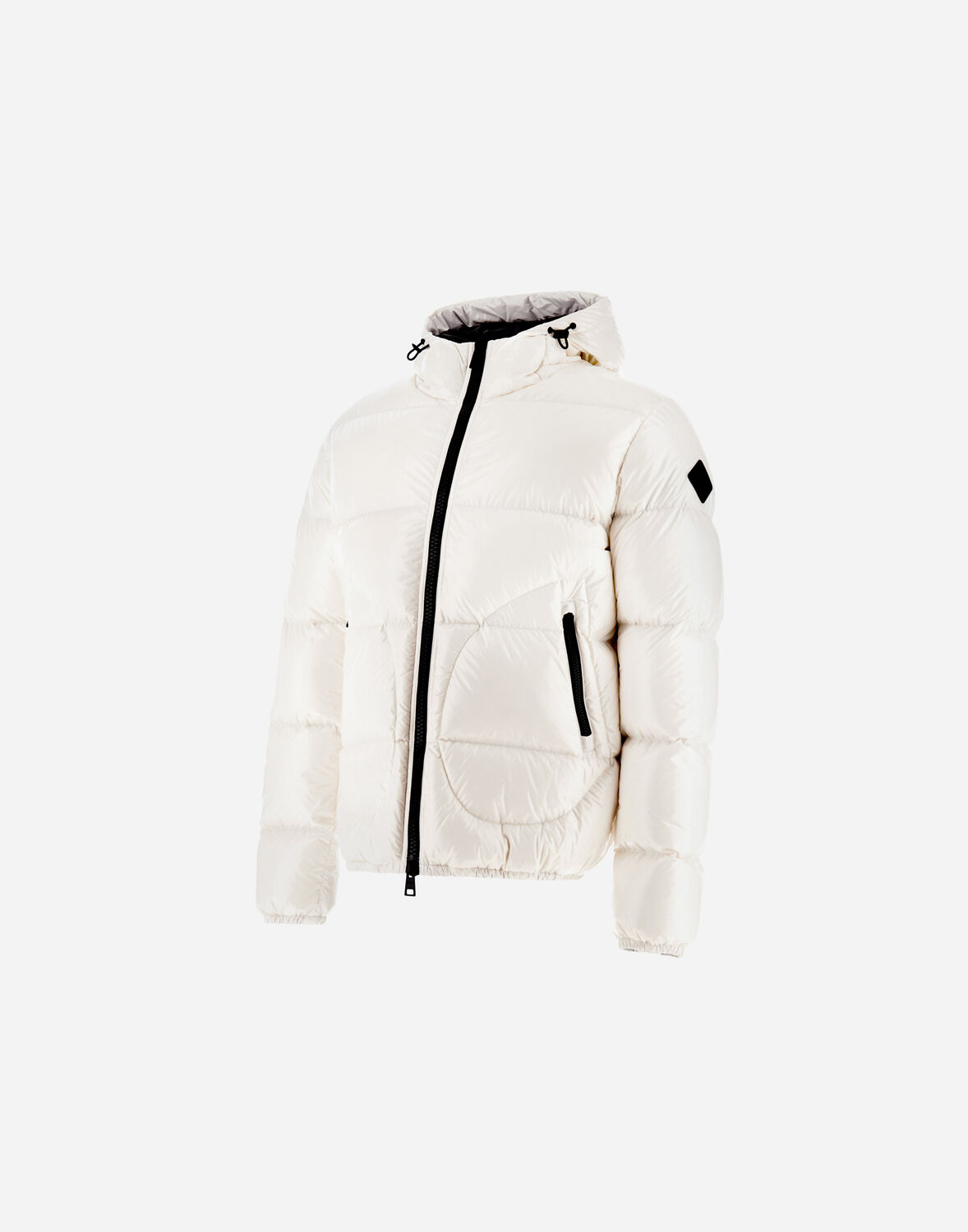 Herno Shiny Padded Down Jacket With Hood And Elasticated Cuffs In White