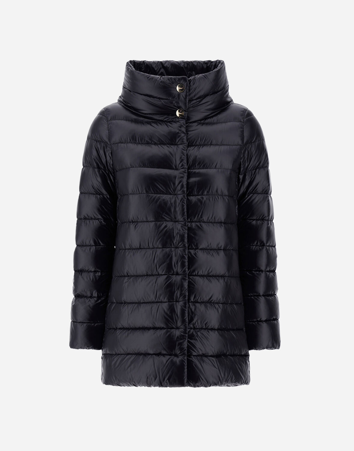 Herno Black 200 G Ultralight Nylon Amilia Coat In Black
