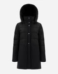 Herno ECOWOOL AND ULTRALIGHT NYLON A-LINE JACKET Black PI001759D333449300