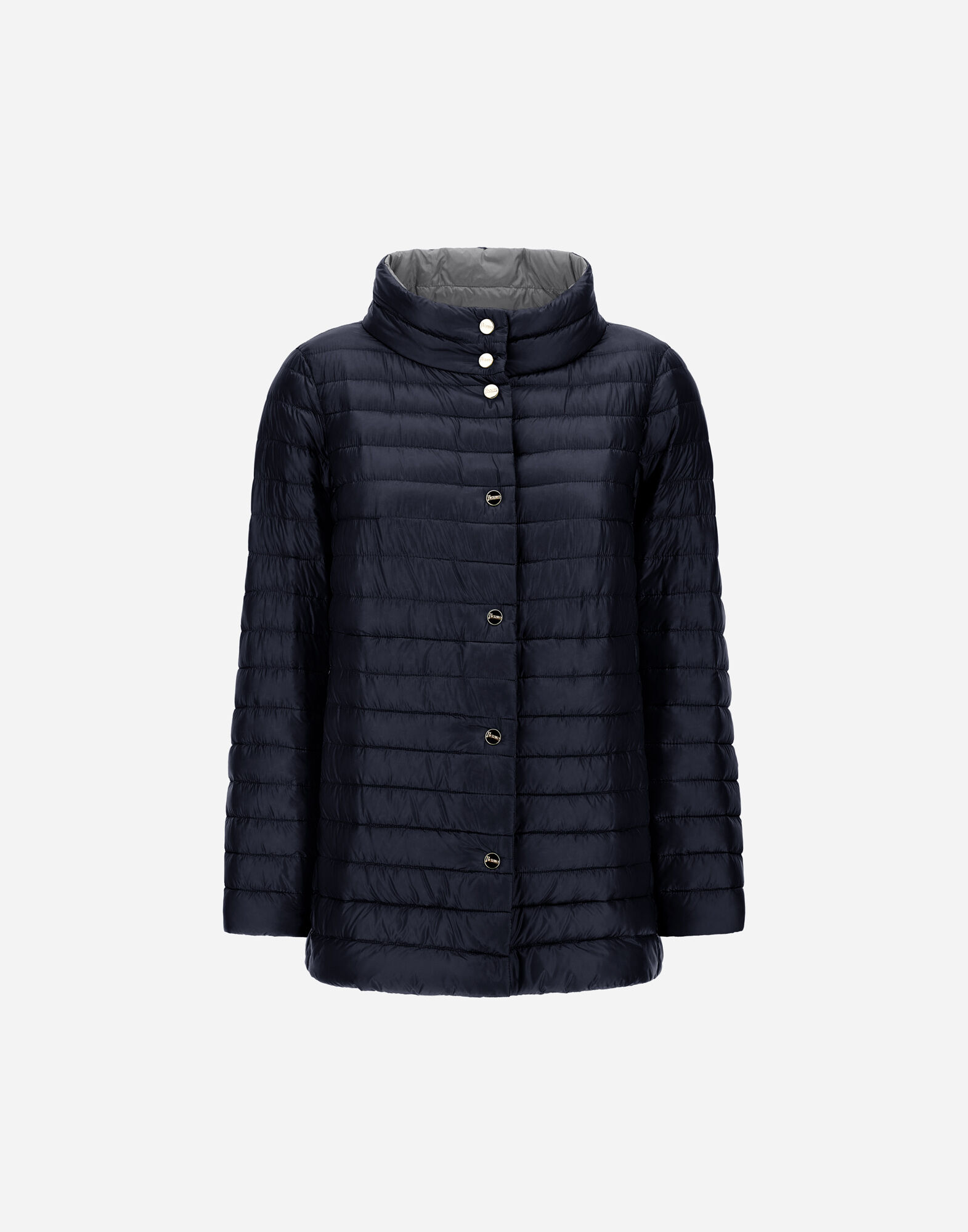 REVERSIBLE A-SHAPE JACKET IN NYLON ULTRALIGHT in Blue Grey