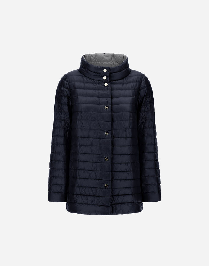 Herno REVERSIBLE A-SHAPE JACKET IN NYLON ULTRALIGHT Blue Grey PI1234D12017Z9294