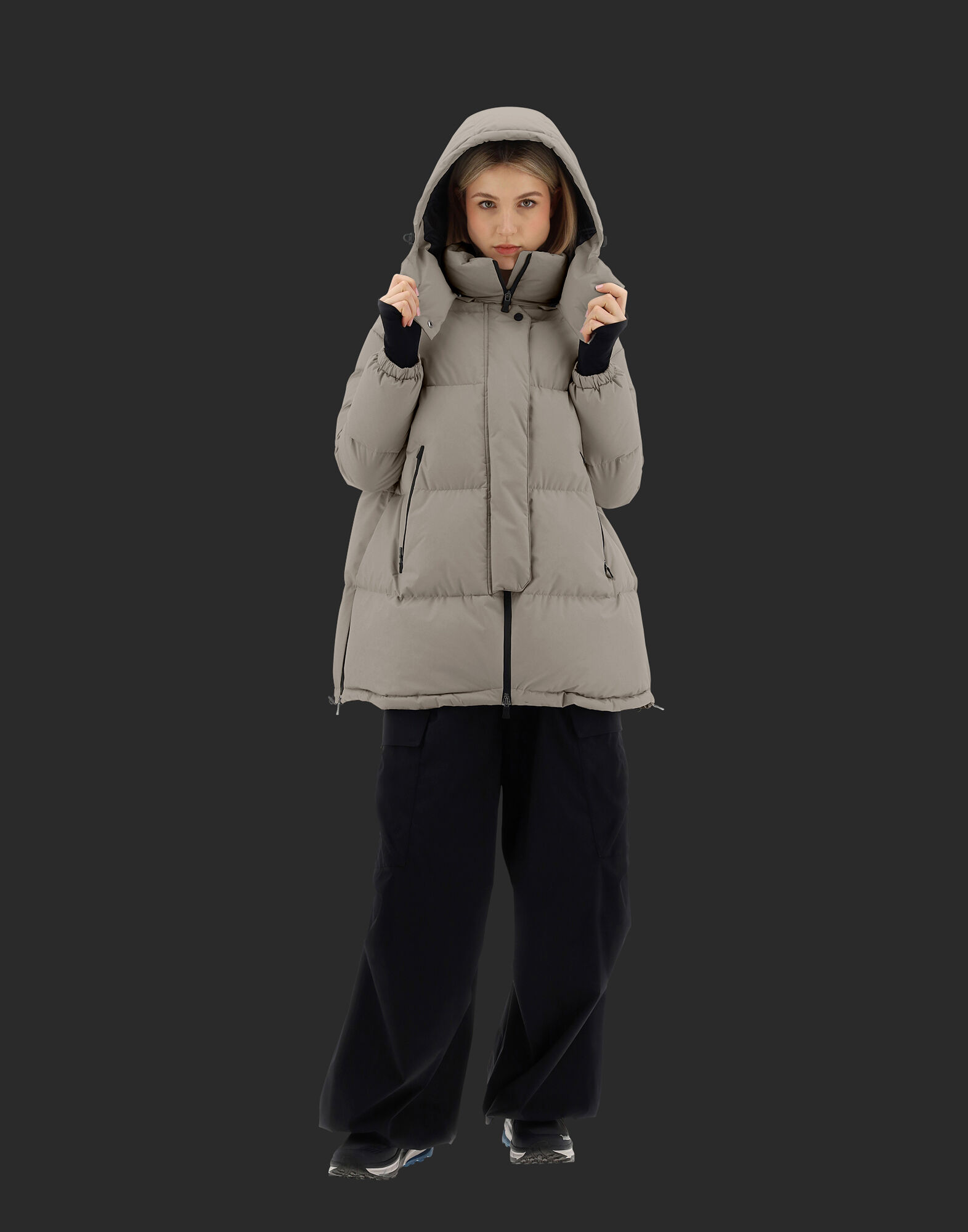 Hawiton Piumino Invernale da Donna Peso Ultra Leggero Giacca Imbottita con Cappuccio Cappotto per Autunno Inverno 