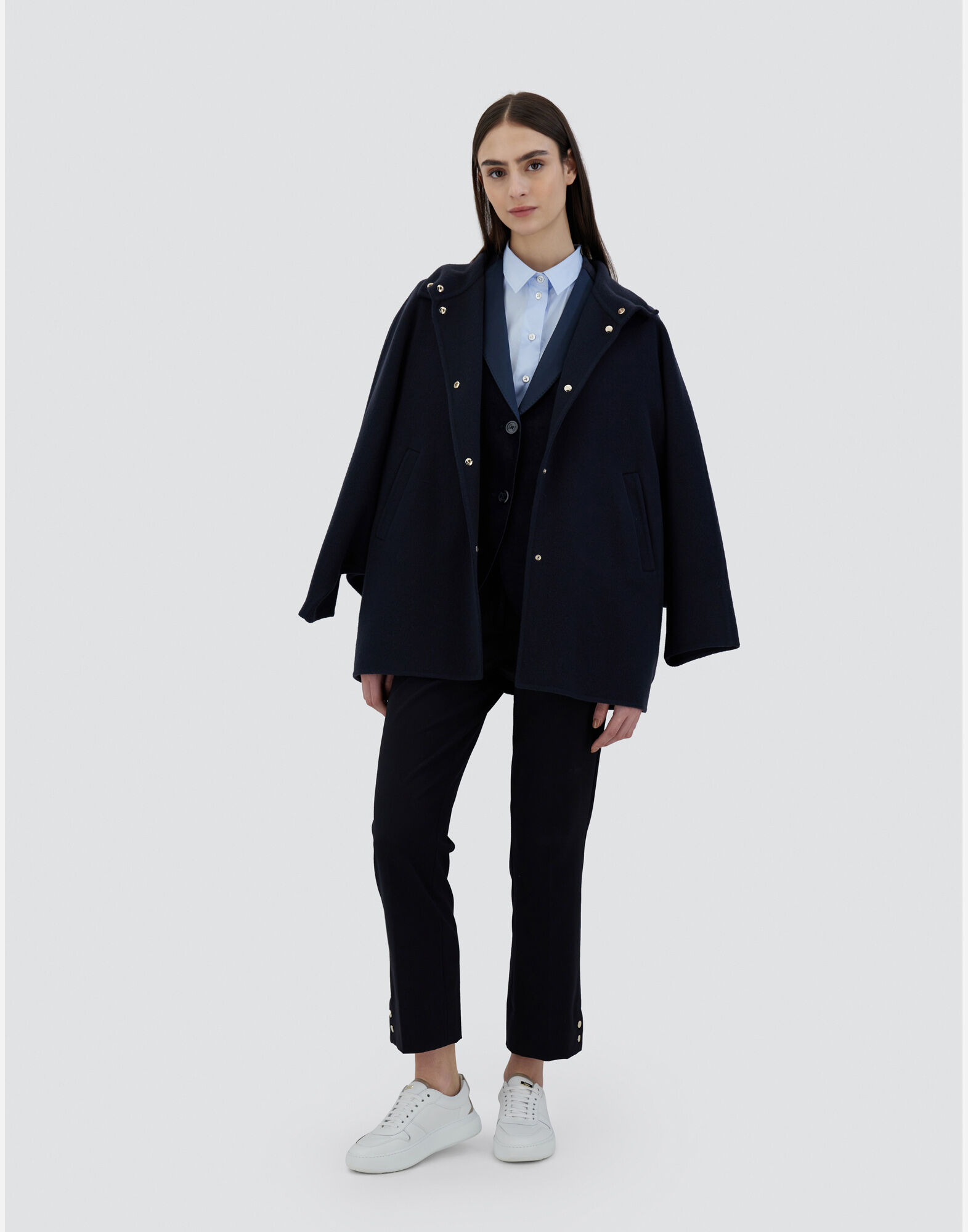 Herno navy coat sales