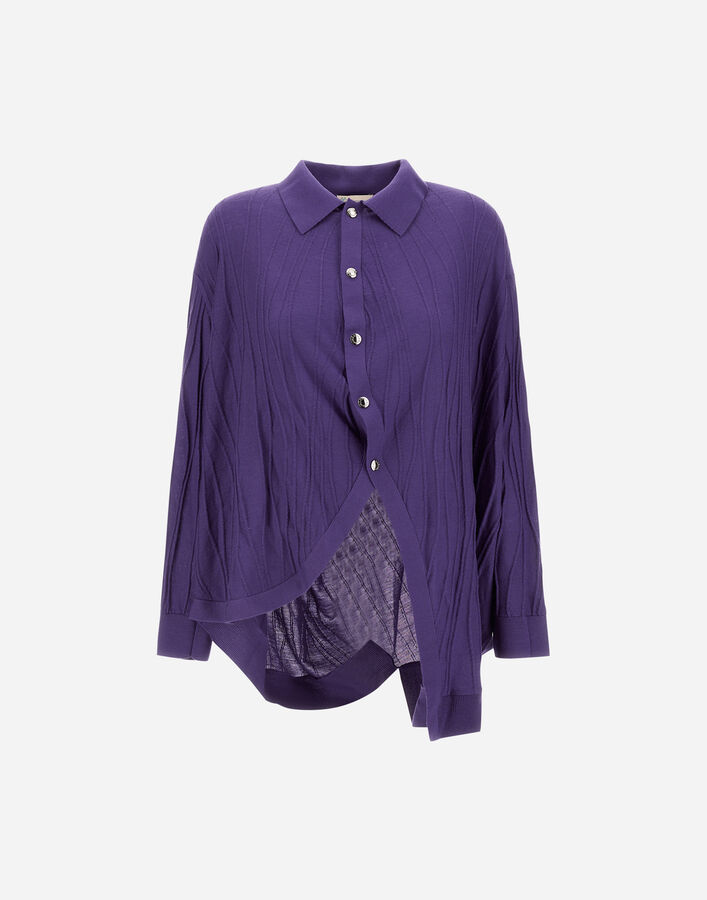 Herno PURE WOOL GLOBE SHIRT Purple MPL00001X701924705