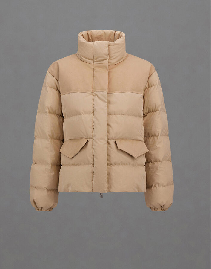 Herno LAMINAR JACKET IN ORGANIC FEEL DOWN AND SUEDED COTTON Light Camel PI00408DL134952115