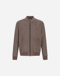 Herno RESORT BOMBER JACKET IN ALTERNATIVE SUEDE Dark Taupe GI00073UR127372700