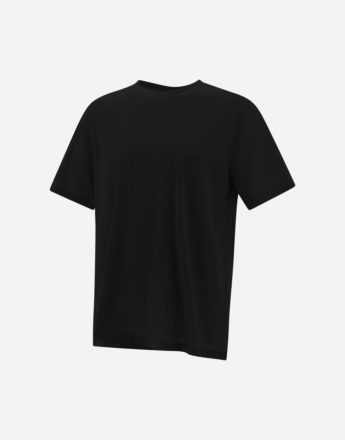 Herno Stretch-cotton Jersey T-shirt With Scuba Details In Black