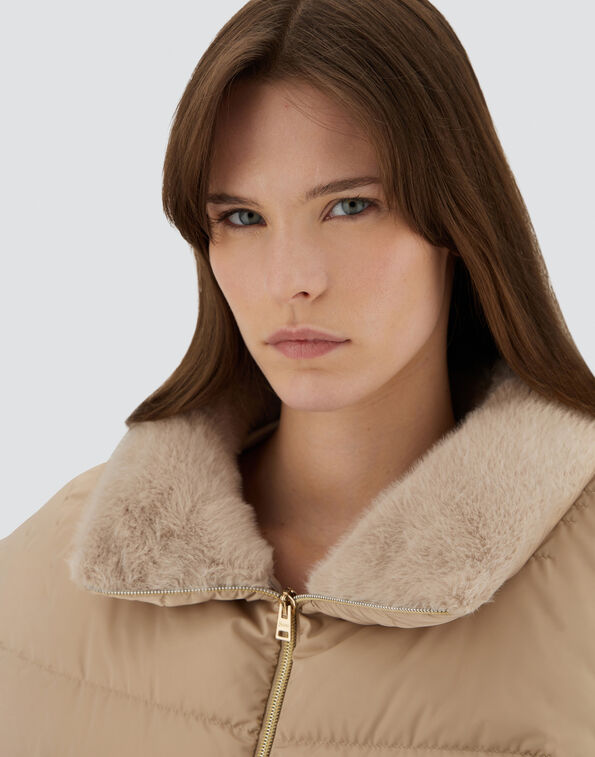 SATIN AND LADY ALTERNATIVE FUR LONG JACKET Herno product thumbnail image view 3