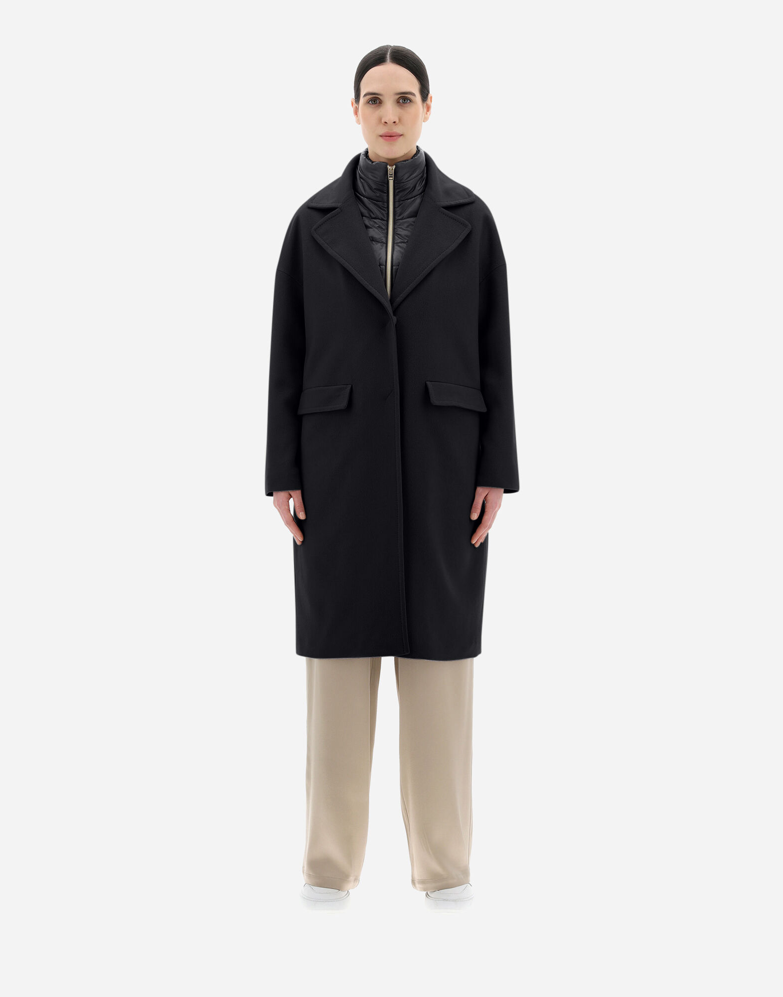 レディース カシミア＆ NYLON ULTRALIGHT コート ブラック | Herno® (ヘルノ)