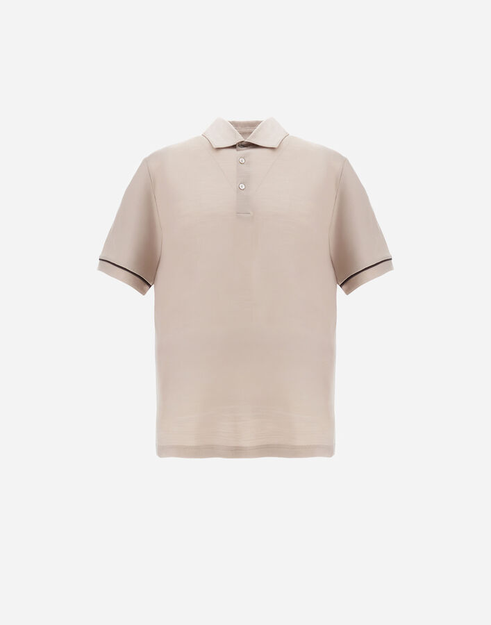 Herno RESORT POLO SHIRT IN WOOL JERSEY WITH A SHINY FINISH Chantilly JPL0011UR520681985