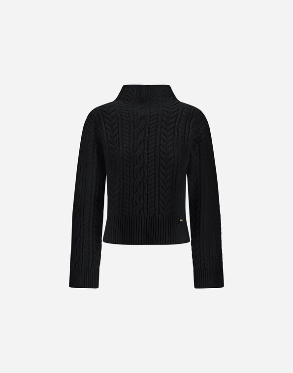 Herno CABLE-KNIT WOOL JUMPER Black ML000077D703759300