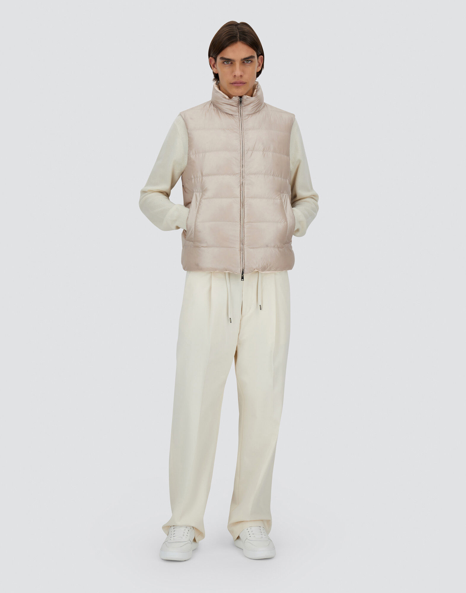 SILK CASHMERE VEST in Chantilly for Men | Herno®