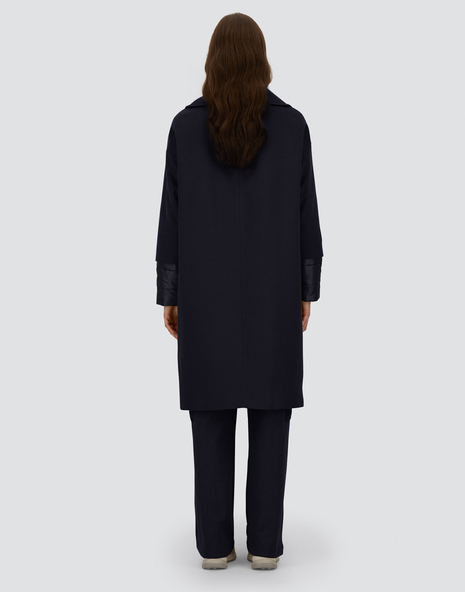 レディース ピュアカシミア&ナイロンウルトラライト コート ダーク