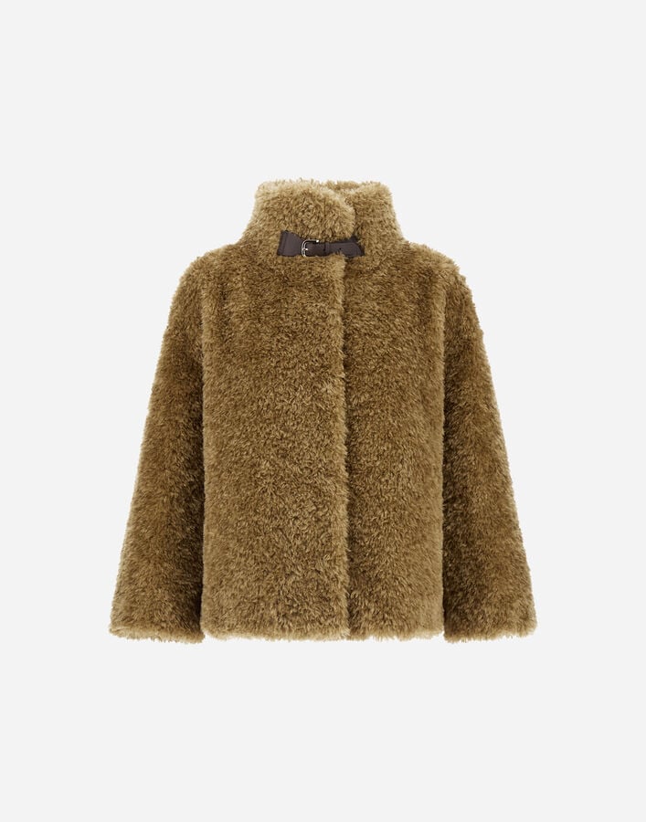 CAPE IN CURLY ALTERNATIVE FUR Herno Herno CAPE IN CURLY ALTERNATIVE FUR Sand GI000331D124212000