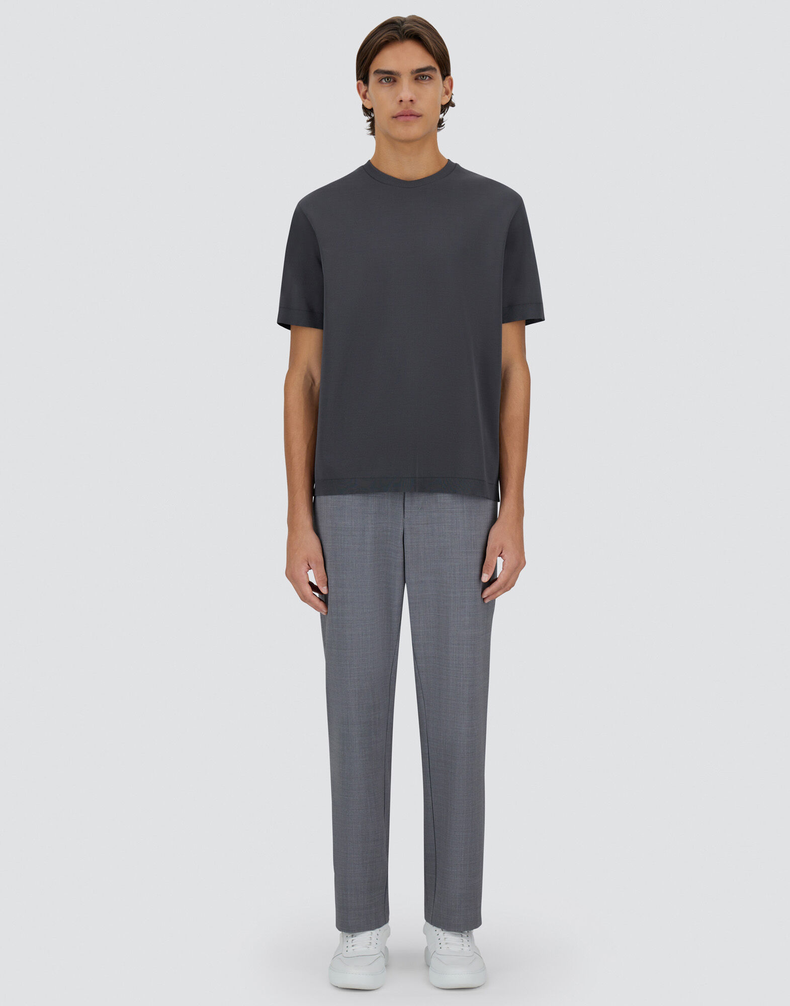 JERSEY KNIT EFFECT T-SHIRT in Grey for Men | Herno®