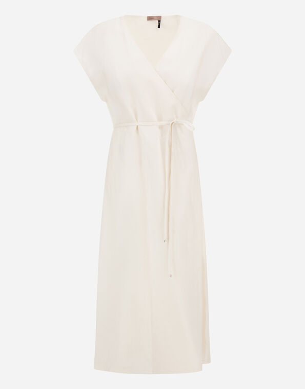 Herno RESORT DRESS IN FADE-EFFECT LINEN White AB00022DR17105Z1000