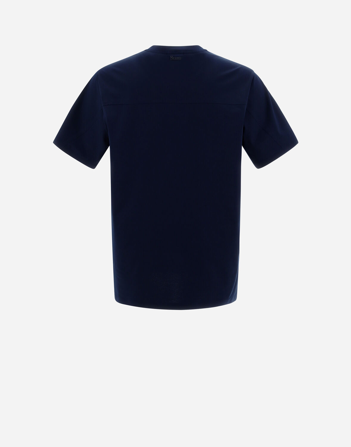 Herno Men Navy Blue Round Neck Logo T-shirt, M Luxury T-shirts For Men Darveys