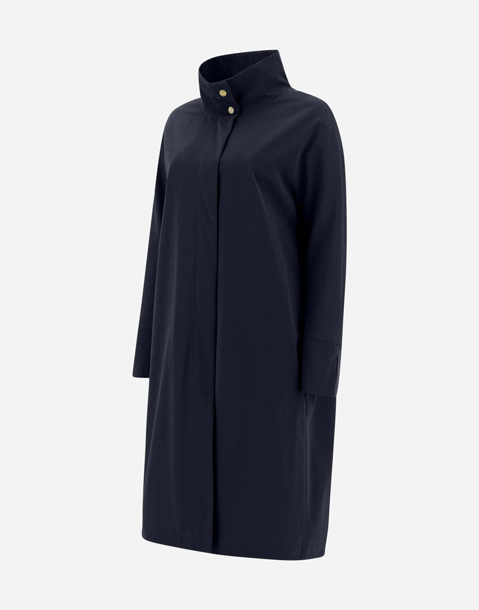 NEW TECHNO SHANTUNG COAT in Blue for Women | Herno® NEW TECHNO SHANTUNG COAT in Blue for Women | Herno®