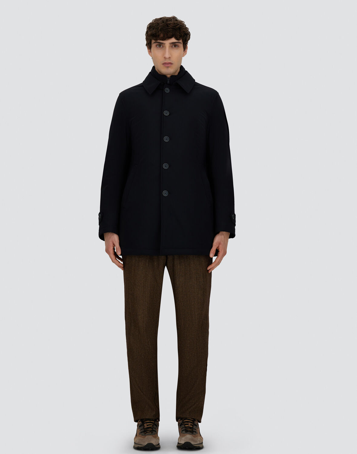 Herno Trench Coat In Washington In Blue