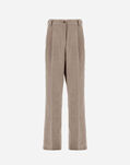 Herno TROUSERS IN LINEN PINSTRIPE Chantilly PT000124D171351985