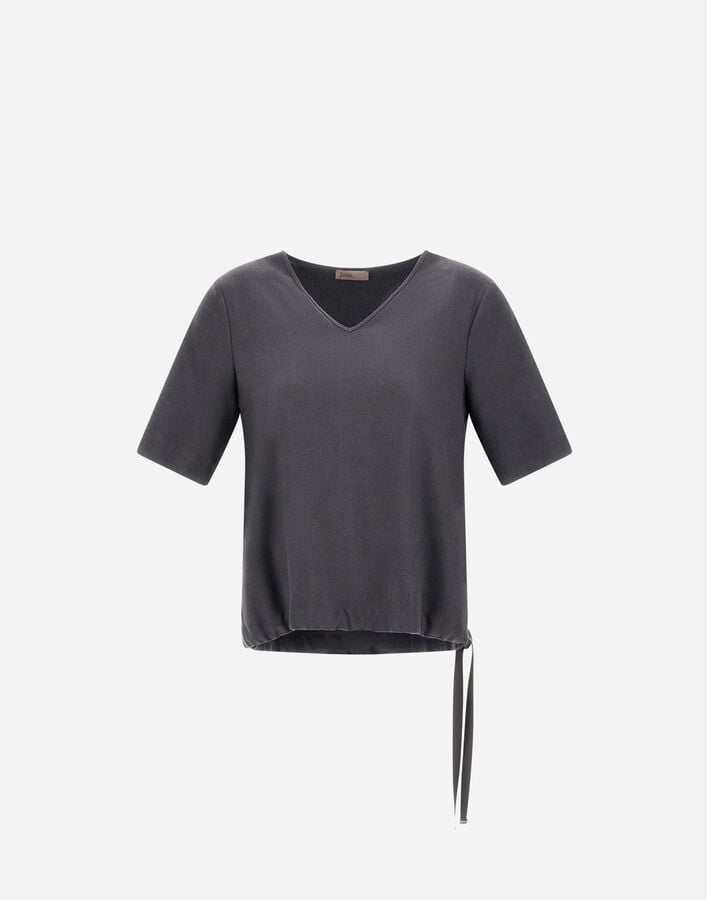 RESORT T-SHIRT IN MELANGE FLANNEL Herno Herno RESORT T-SHIRT IN MELANGE FLANNEL Iron BL00015DR126529487