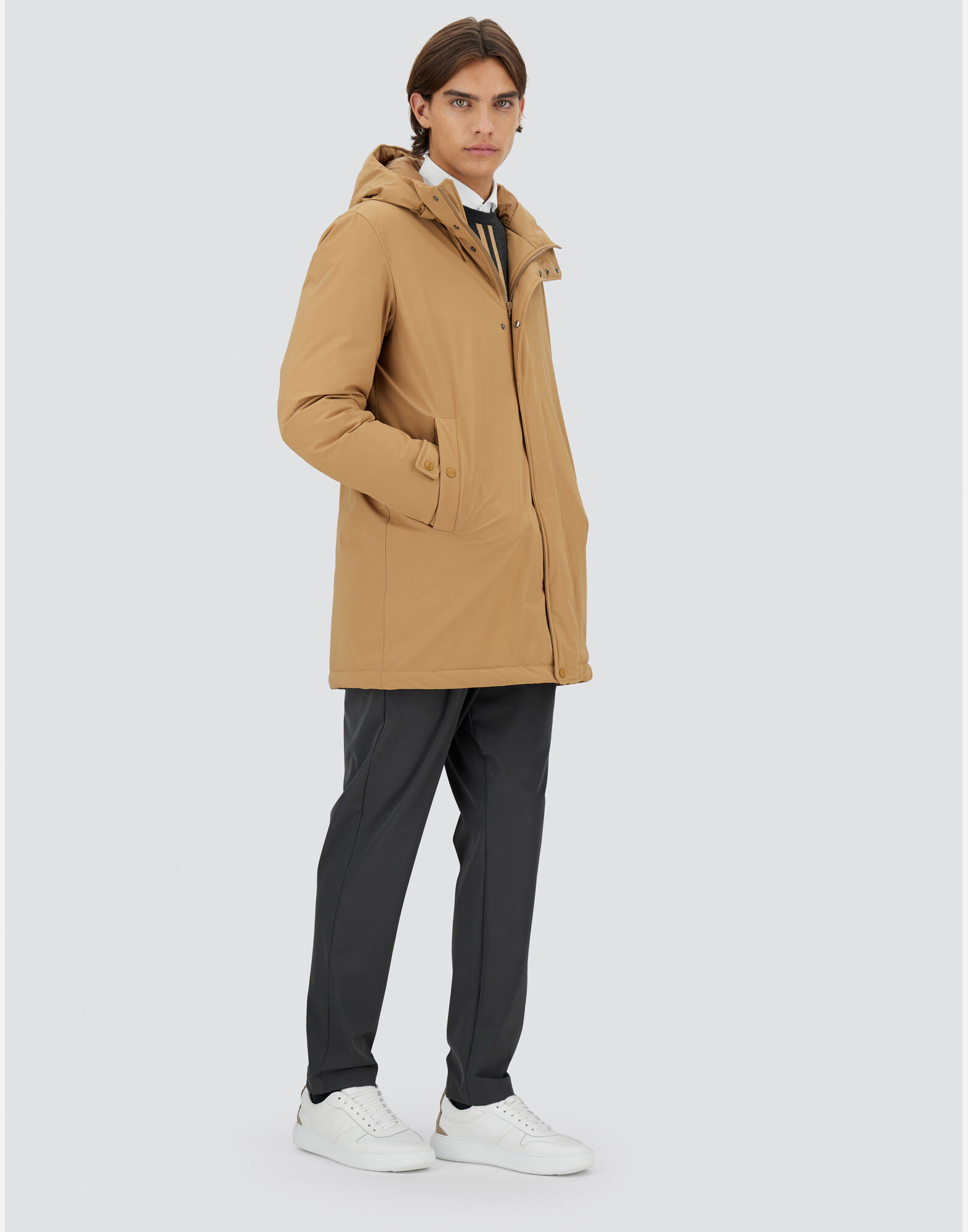 STRETCH SWEATER PARKA in Camel | Herno®