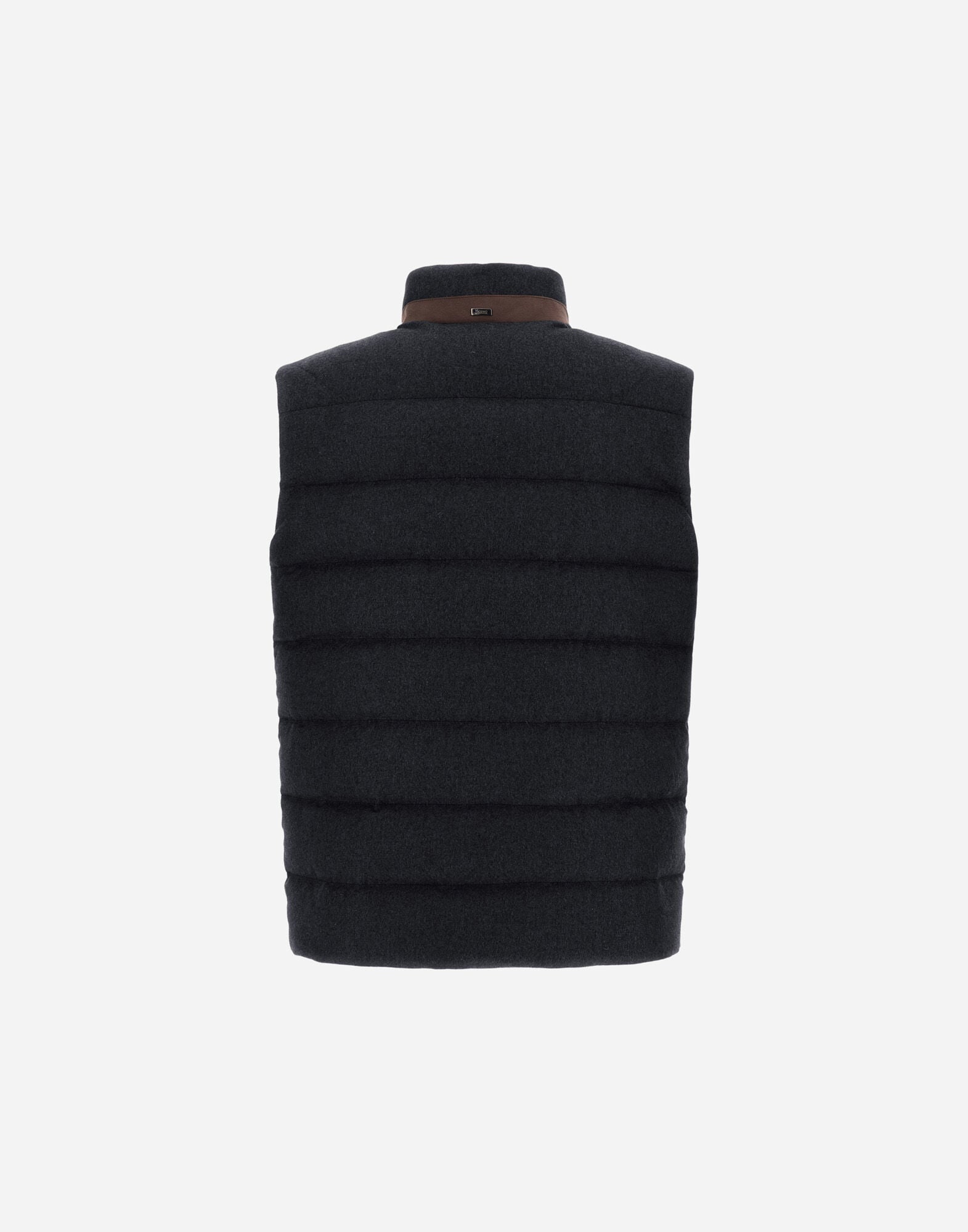 メンズ CASHMERE AND SILK VEST WITH MONOGRAM ネイビーブルー | Herno