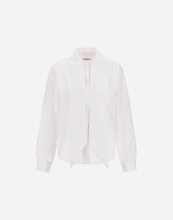 Herno COTTON POPLIN SHIRT WITH BOW White CM000069D133431000