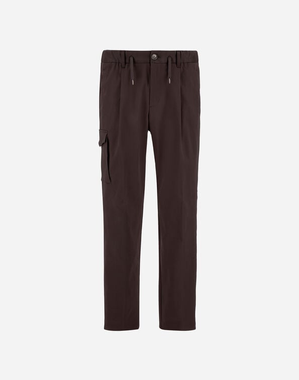 Herno RESORT TROUSERS IN STRETCH COTTON Dark Brown PT00050UR133288800