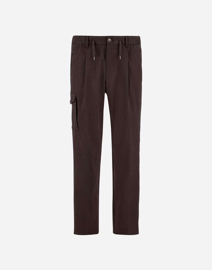 Herno RESORT TROUSERS IN STRETCH COTTON Dark Brown PT00050UR133288800