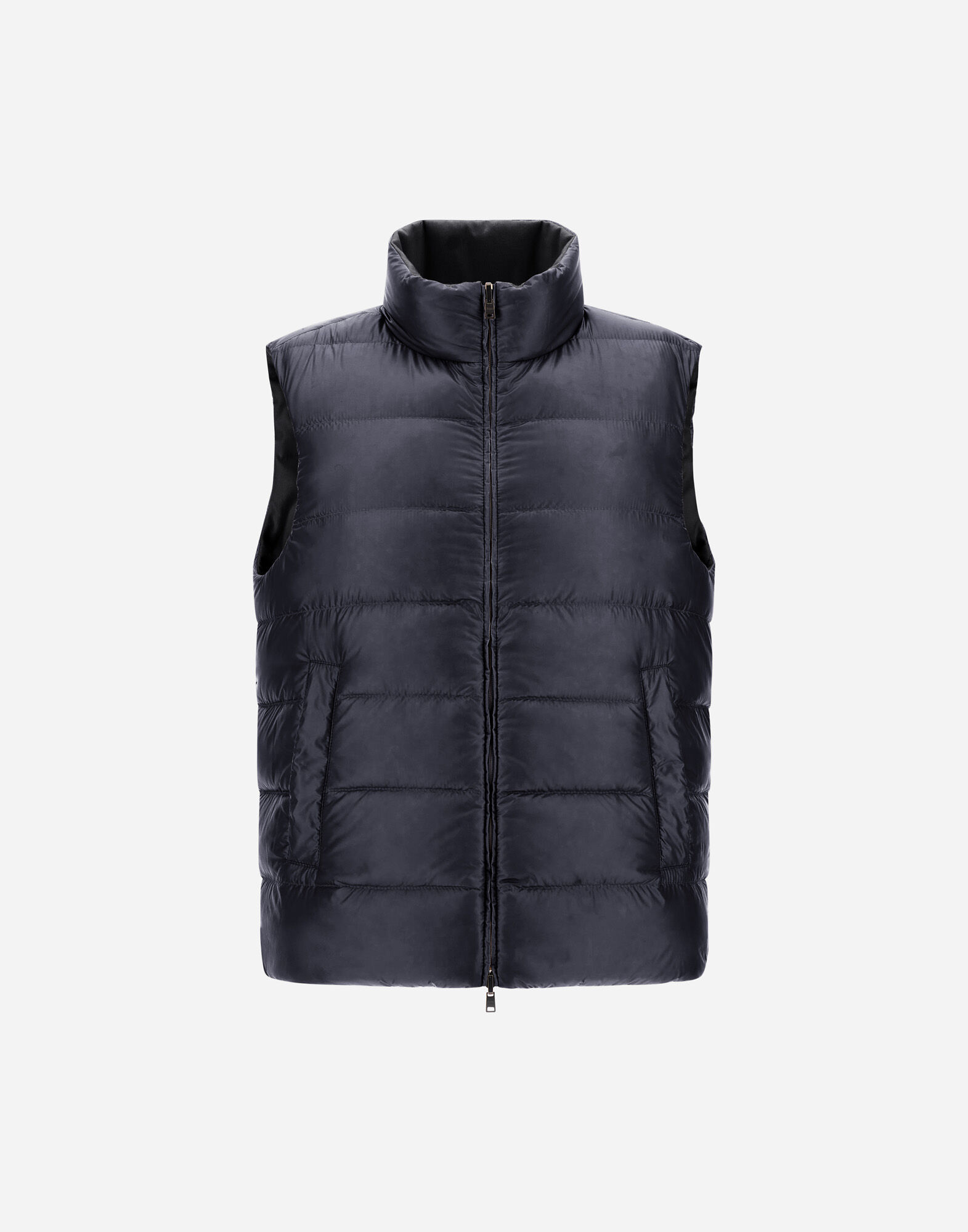 HERNO／down vest Herno - Navy Blue Hooded Fitted Puffer Vest | Mitchell Stores