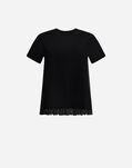 Herno CHIC COTTON JERSEY T-SHIRT WITH TAFFETA PLISSE Black JG0008D520069300