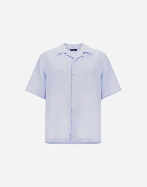 Herno SHORT-SLEEVED SHIRT IN SUMMER LINEN Sky CM000031U171589010