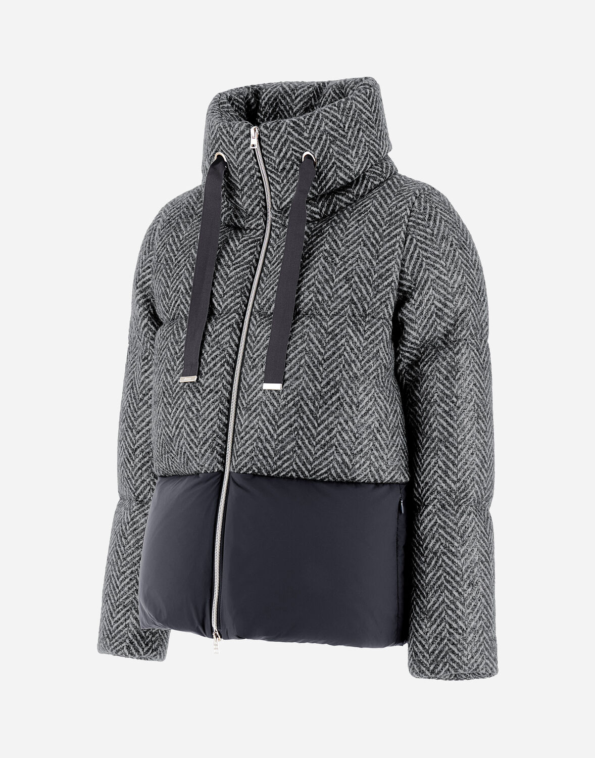 Herno ラミネート ヘリンボーン エコエイジ ケープ In Grey