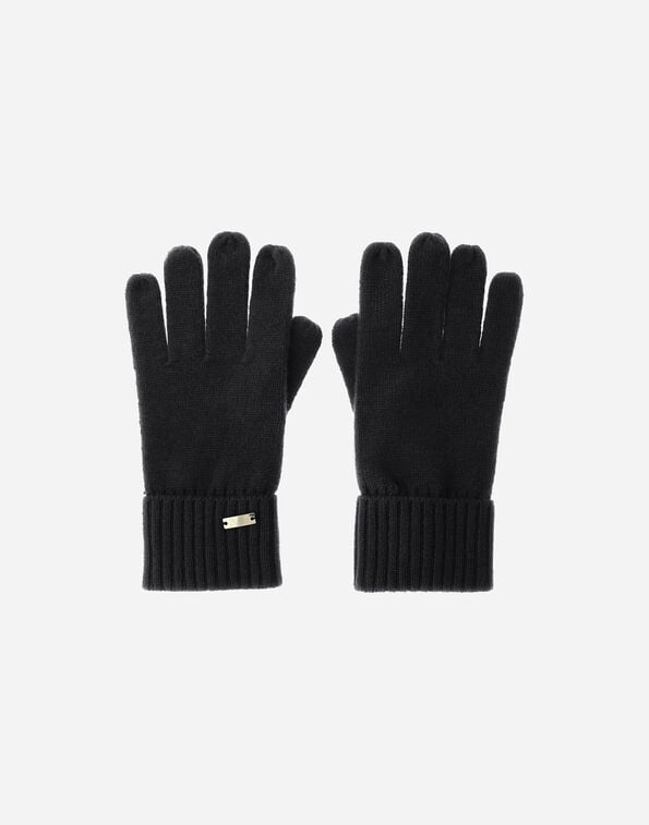 Herno STOCKING-STITCH CASHMERE GLOVES Black GUA00004D710479300