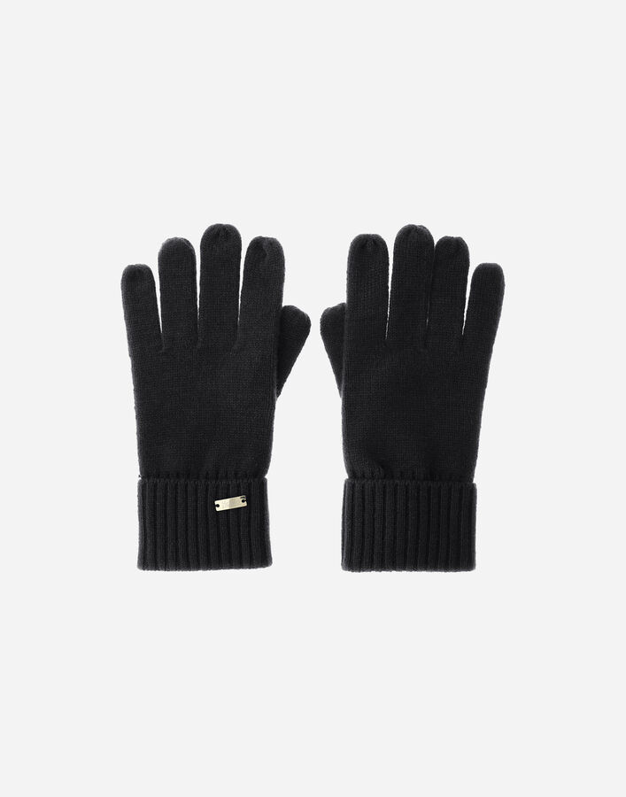 Herno STOCKING-STITCH CASHMERE GLOVES Black GUA00004D710479300
