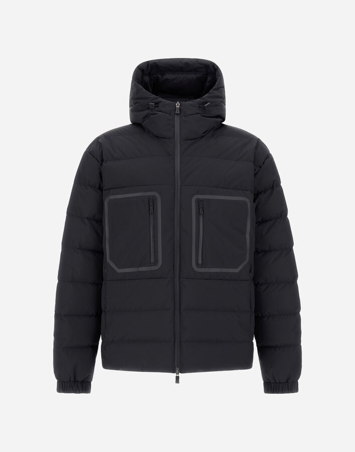 Herno HOODED JACKET IN 2-LAYER WINDSTOPPER Black PI001291U128409300