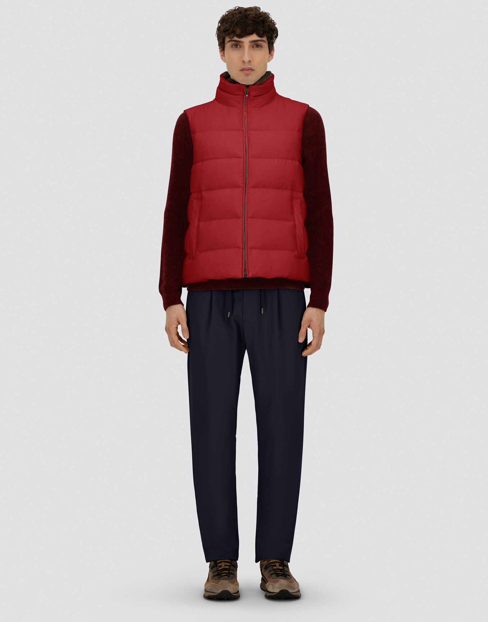 メンズ アレンデール&モノグラム ジレ ボルドー | Herno® (ヘルノ)