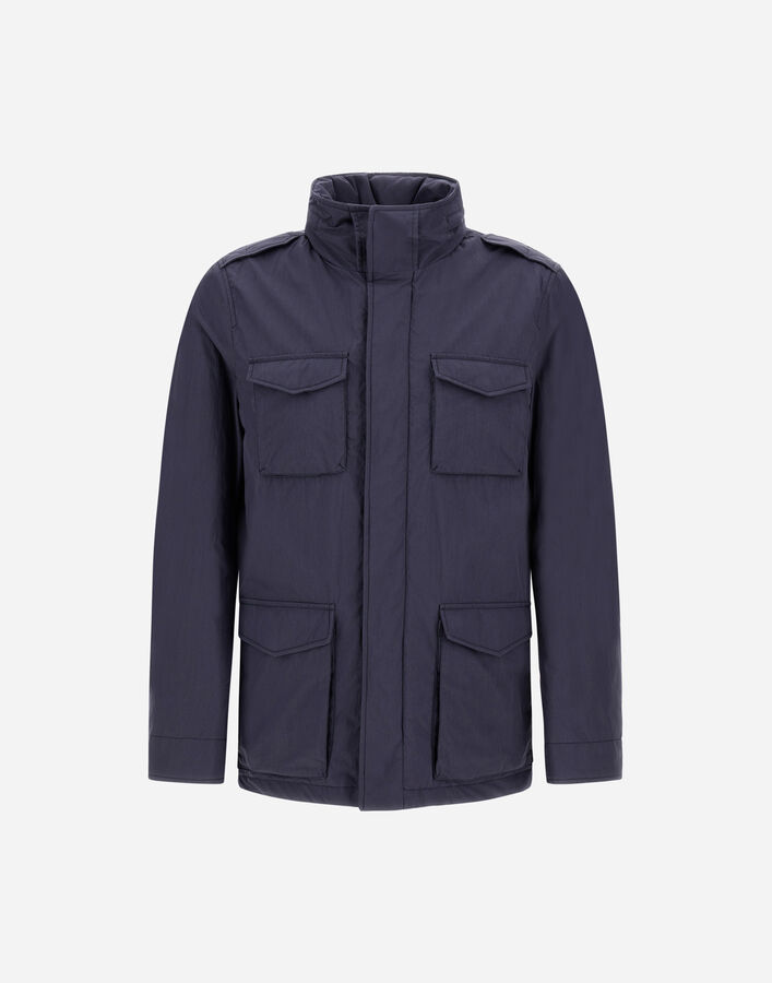 Herno FIELD JACKET IN CRINKLE NYLON Navy Blue FI000134U132719200