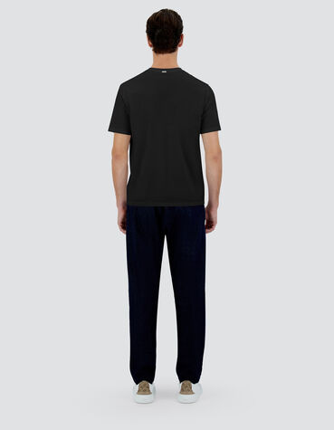 メンズ スーパーファイン コットン ストレッチ Tシャツ ブラック 