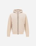 Herno RESORT JACKET IN COB CARDED G.7 WOOL & SUEDE EFFECT Chantilly/Light Blue MP00001UR702601990