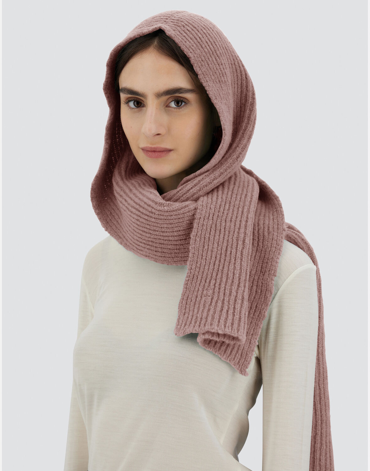 HERNO SCARF IN PLAIN ALPACA WOOL 