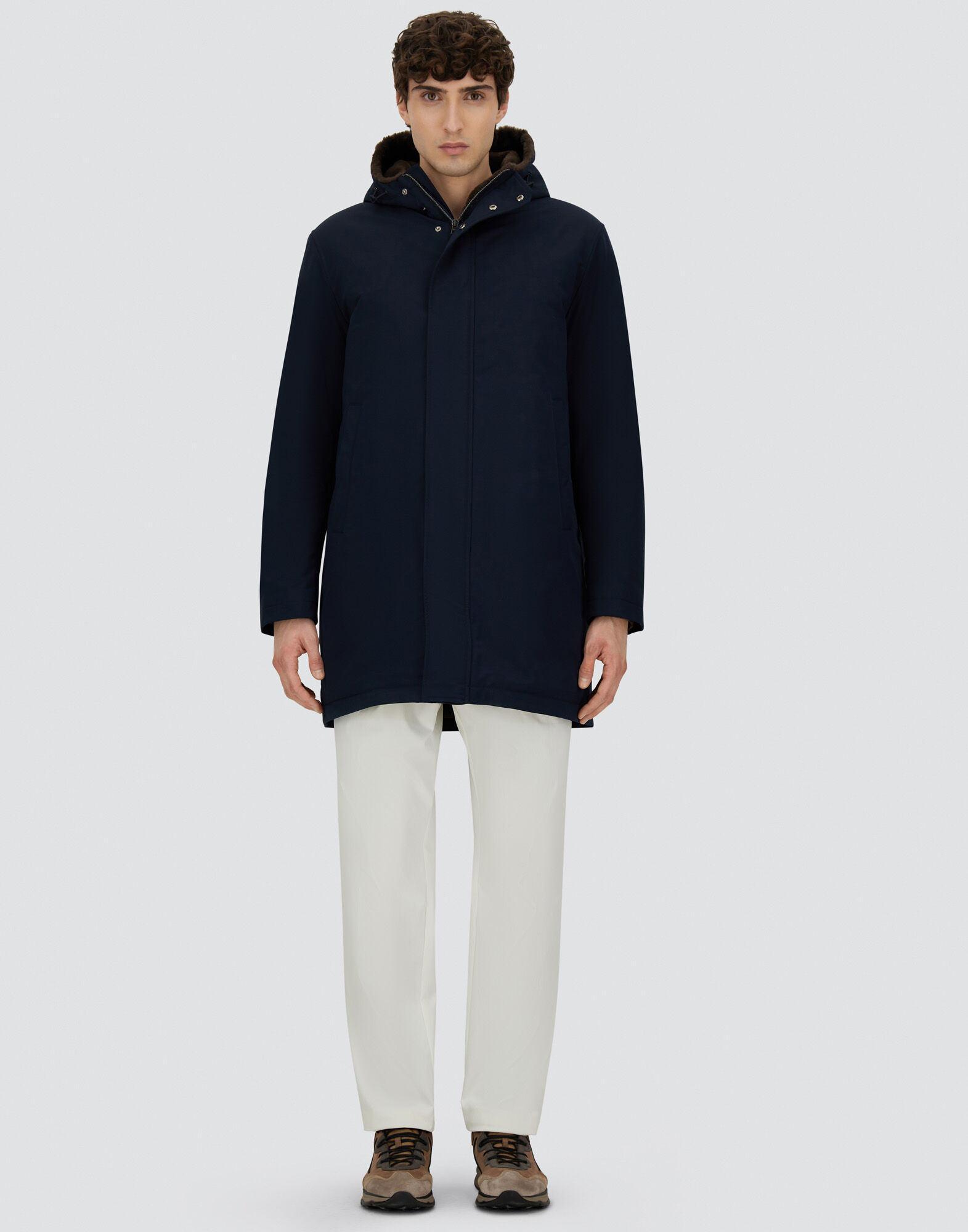 メンズ キーストーン&ライトフォウファー コート ネイビーブルー