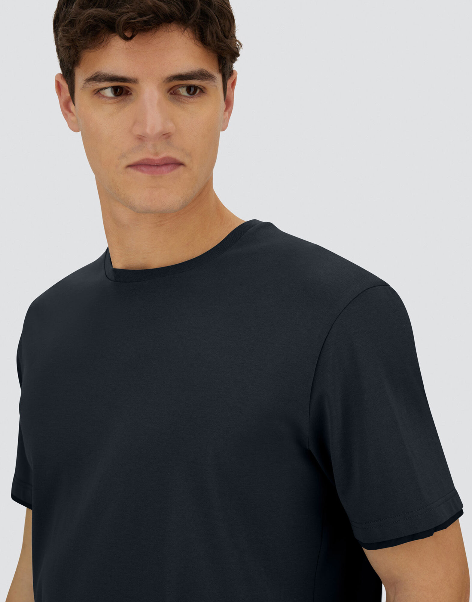 メンズ リゾート ベーシック コットン&ライトストレッチナイロン T