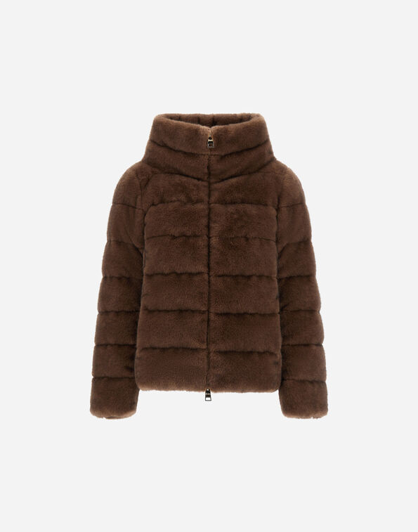 Herno M&Eacute;LANGE MINK-EFFECT JACKET Dark Chocolate PI002283D129418810