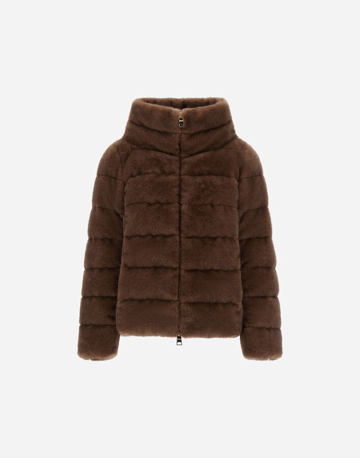 Herno M&Eacute;LANGE MINK-EFFECT JACKET Dark Chocolate PI002283D129418810
