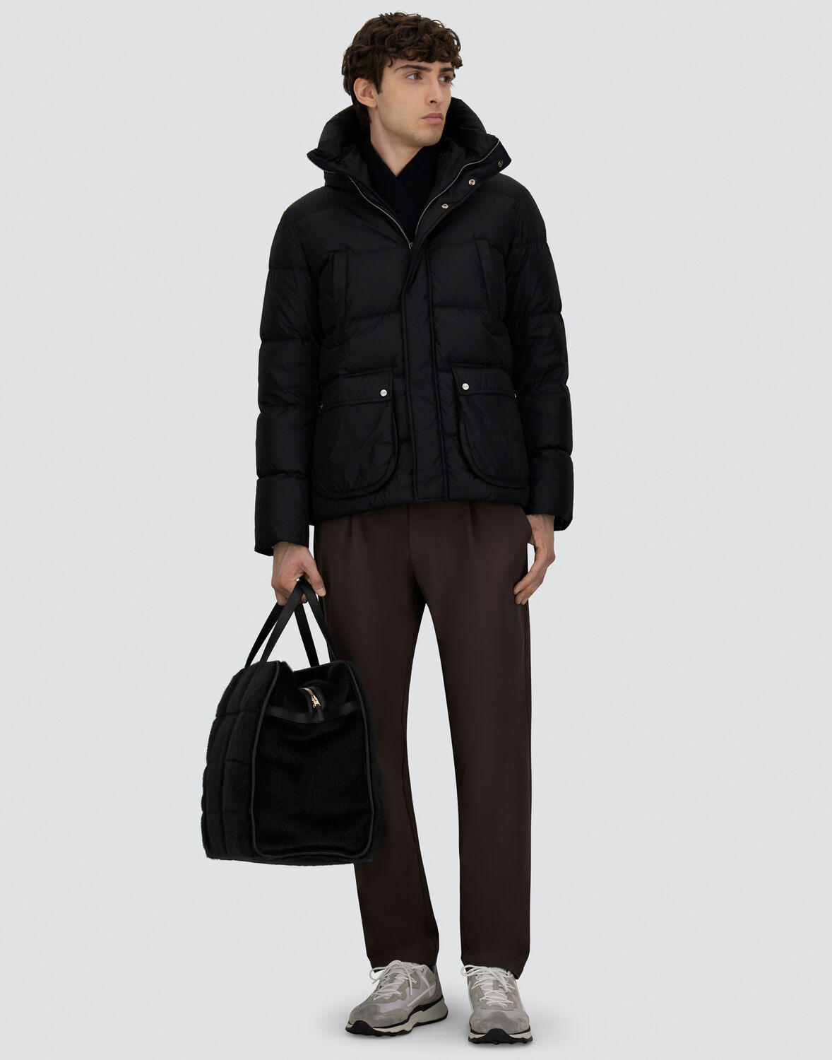 Herno Piumino In Nylon Blu Scuro  Uomo In Black